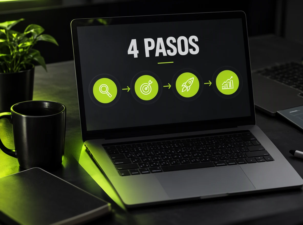 Proceso de trabajo de Pulso Digital en cuatro pasos: diagnóstico, estrategia, ejecución y medición