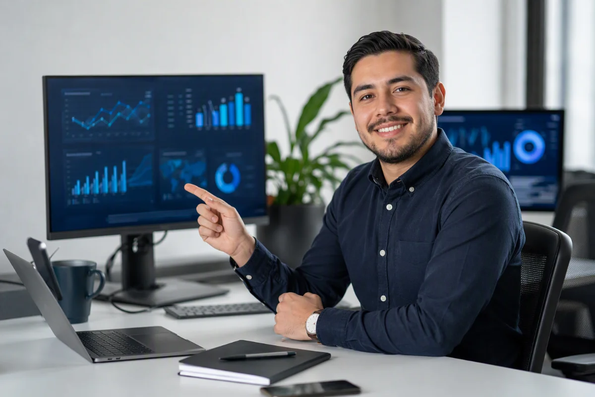 Especialista certificado en Google Ads de Pulso Digital mostrando resultados de campaña
