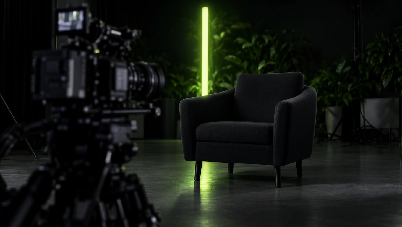 Producción de video profesional en Monterrey: cámara de cine en set de grabación