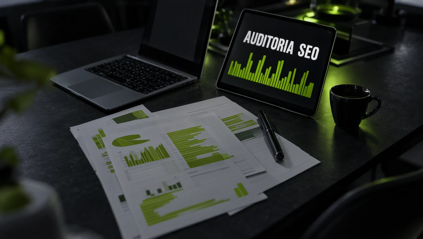 Consultoría y auditoría SEO en Monterrey: reportes con gráficas y tablet con auditoría