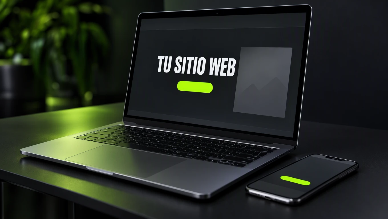 Diseño de páginas web en Monterrey: laptop y celular con sitio web moderno